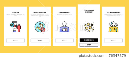 Chicken Pox Disease Onboarding Icons Set Vector 76547879