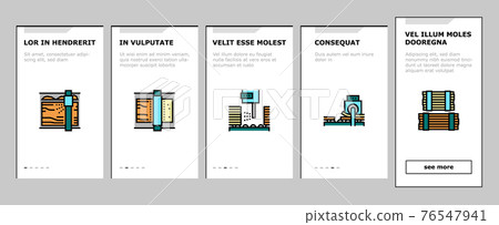 Plywood Production Onboarding Icons Set Vector - Stock Illustration ...