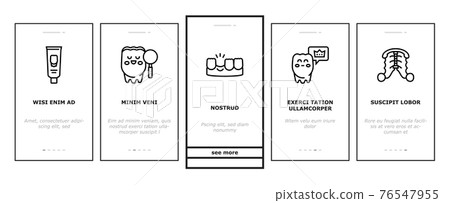 Children Dentist Dental Care Onboarding Icons Set Vector Children Dentist Dental Care Onboarding Icons Set Vector 76547955