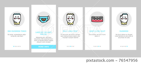 Children Dentist Dental Care Onboarding Icons Set Vector Children Dentist Dental Care Onboarding Icons Set Vector 76547956
