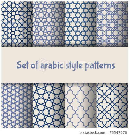Set of Moroccan and Arabic style patterns, wallpaper and backgrounds, arabesque oriental ornament Set of Moroccan and Arabic style patterns, wallpaper and backgrounds, arabesque oriental ornament 76547976