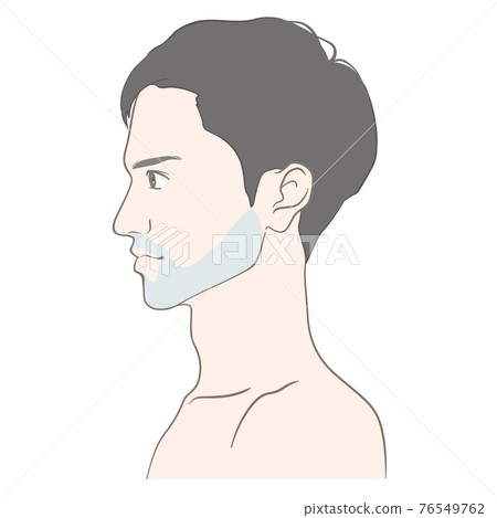 【風景】二三十歲出頭的藍鬍子男子形象插畫 76549762