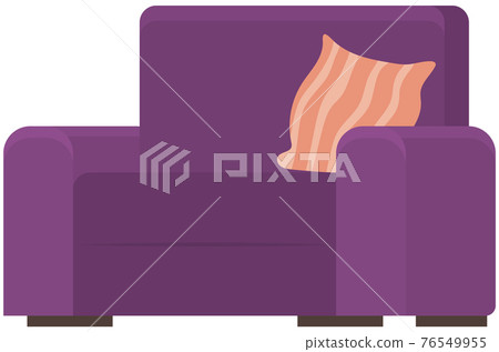 Retro lilac colored armchair. Living room furniture design concept modern home interior element Retro lilac colored armchair. Living room furniture design concept modern home interior element 76549955