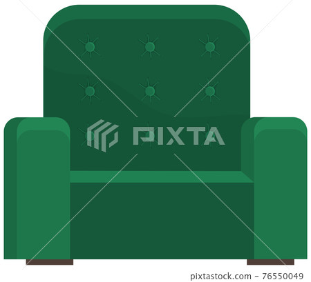 Retro green colored armchair. Living room furniture design concept modern home interior element Retro green colored armchair. Living room furniture design concept modern home interior element 76550049