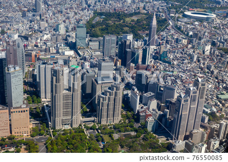 東京都政府大樓附近的鳥瞰圖 76550085