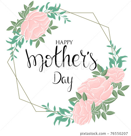 Happy Mother's Day flowers and geometric frame card 1045651 Vector Art at  Vecteezy