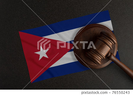 Judges gavel and the flag of Cuba. Law and Justice. Constitutional law 76550243