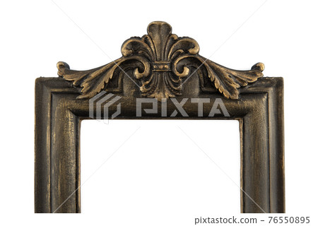 Closeup shot of baroque style floral photo frame 76550895