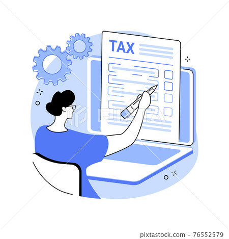Filing the taxes abstract concept vector illustration. 76552579