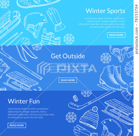 hand drawn winter sports equipment hand drawn winter sports equipment 76553784