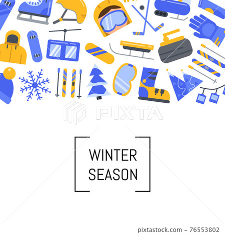 flat style winter sports equipment and attributes 76553802