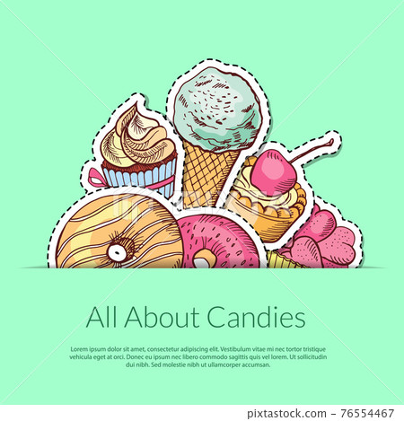 hand drawn sweets illustration 76554467
