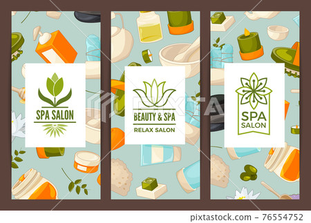 card or flyer with logo illustration for beauty and spa 76554752