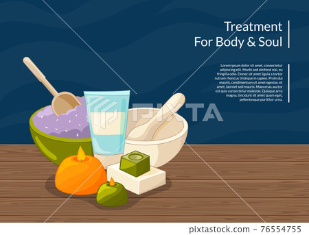 cartoon beauty and spa elements cartoon beauty and spa elements 76554755