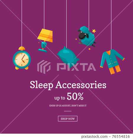 sale background with cartoon sleep elements 76554816