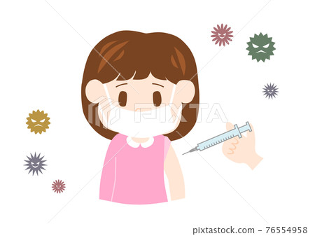 接種疫苗的人兒童女孩圖 76554958