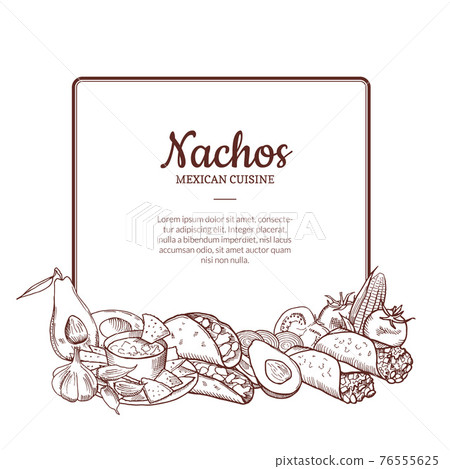 sketched mexican food elements sketched mexican food elements 76555625