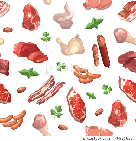 cartoon meat elements pattern or background illustration cartoon meat elements pattern or background illustration 76555656
