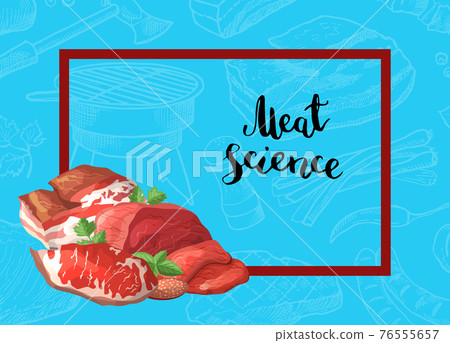 cartoon meat elements background illustration 76555657