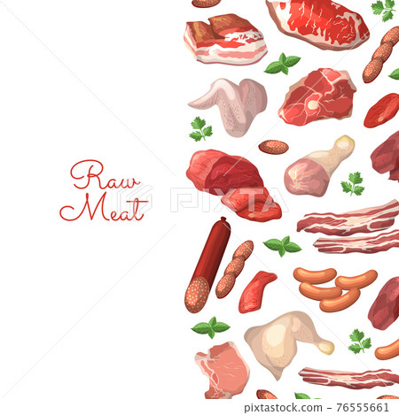 cartoon meat elements background illustration with place for text cartoon meat elements background illustration with place for text 76555661