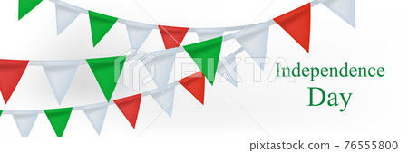 Happy Italy independence day poster, banner with realistic bunting flags. Vector illustration 76555800