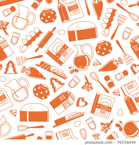 cooking ingridients or groceries pattern in flat style cooking ingridients or groceries pattern in flat style 76556040
