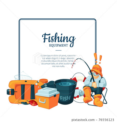 with cartoon fishing equipment 76556123