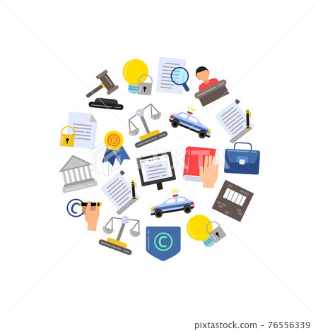 flat style copyright elements or icons 76556339