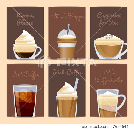 different filled coffee cups card templates with place for text different filled coffee cups card templates with place for text 76556441