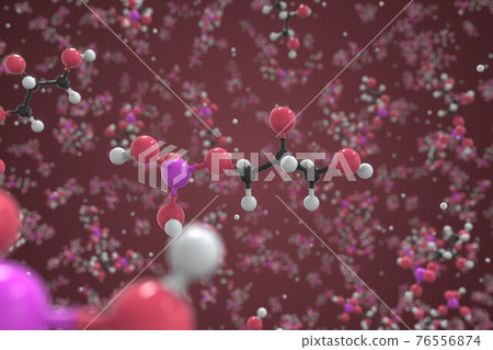 Molecule of glycerophosphoric acid, ball-and-stick molecular model. Scientific 3d rendering Molecule of glycerophosphoric acid, ball-and-stick molecular model. Scientific 3d rendering 76556874