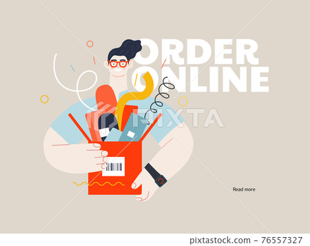 Discounts, sale, promotion, web template. Flat vector 76557327