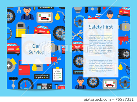 card, flyer or brochure template for auto service 76557331