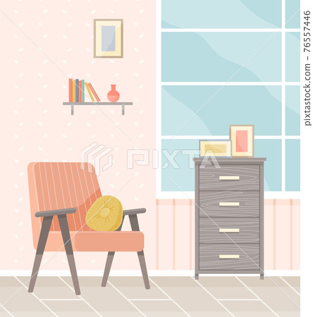 Flat design interior. Planning and arrangement of furniture in apartment. Living room. Home lifestyle. Style house 76557446