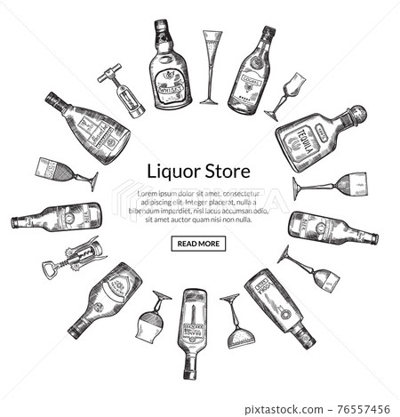 hand drawn alcohol drink bottles and glasses i hand drawn alcohol drink bottles and glasses i 76557456
