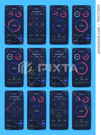Modern infographic vector elements for business brochures. Use in website, corporate brochure, advertising and marketing.. 76557805