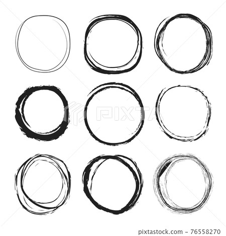 Scribble highlight circles isolate on white background Scribble highlight circles isolate on white background 76558270