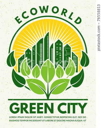 Poster in retro style to the eco theme. Protect your city Poster in retro style to the eco theme. Protect your city 76558813