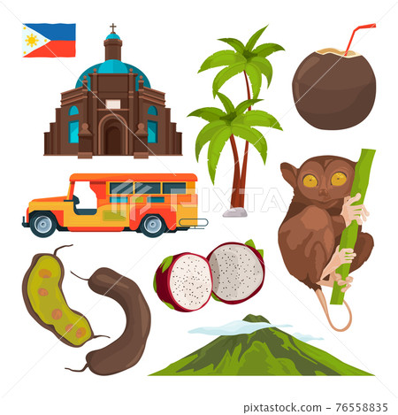 set of colored symbols of philippines 76558835