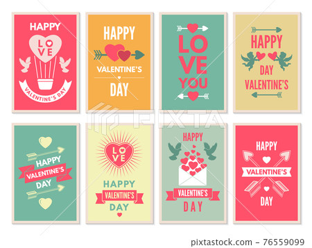 Retro cards for happy valentines day. design template with place for your text Retro cards for happy valentines day. design template with place for your text 76559099