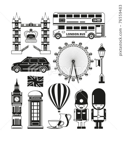 silhouette of london landmarks 76559483