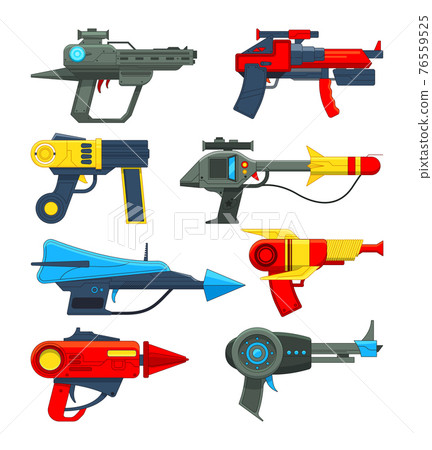 Fantastic space weapons in cartoon style Fantastic space weapons in cartoon style 76559525