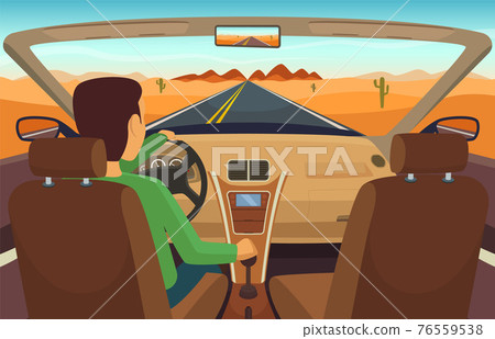 Man driving car. Cabriolet inside Man driving car. Cabriolet inside 76559538