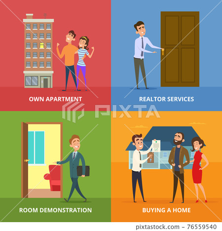 Happy family buying real estate buildings Happy family buying real estate buildings 76559540
