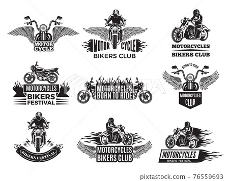 Motorbike illustrations. Logos for bike club Motorbike illustrations. Logos for bike club 76559693