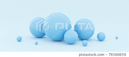modern minimalistic design wallpaper with blue ball spheres 3d render illustration modern minimalistic design wallpaper with blue ball spheres 3d render illustration 76560659