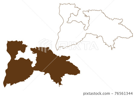 Breisgau-Hochschwarzwald district (Federal Republic of Germany, rural district, Baden-Wurttemberg State) map vector illustration, scribble sketch Breisgau Hochschwarzwald map 76561344
