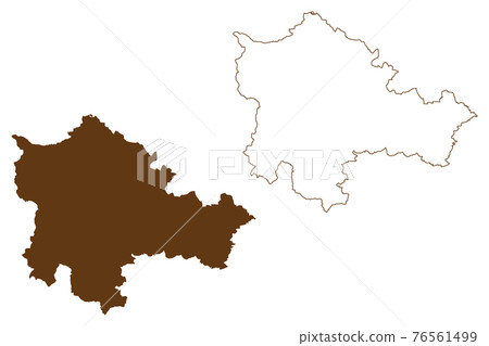 Freudenstadt district (Federal Republic of Germany, rural district, Baden-Wurttemberg State) map vector illustration, scribble sketch Freudenstadt map 76561499