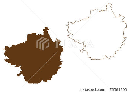 Forchheim district (Federal Republic of Germany, rural district Upper Franconia, Free State of Bavaria) map vector illustration, scribble sketch Forchheim map 76561503