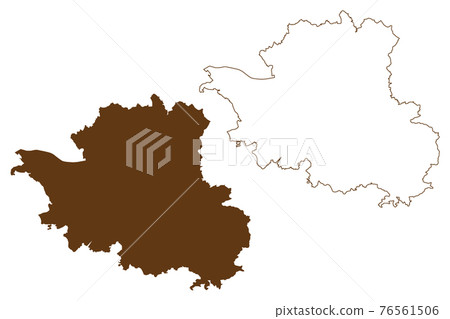 Esslingen district (Federal Republic of Germany, rural district, Baden-Wurttemberg State) map vector illustration, scribble sketch Esslingen map 76561506