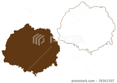 Erding district (Federal Republic of Germany, rural district Upper Bavaria, Free State of Bavaria) map vector illustration, scribble sketch Erding map 76561507